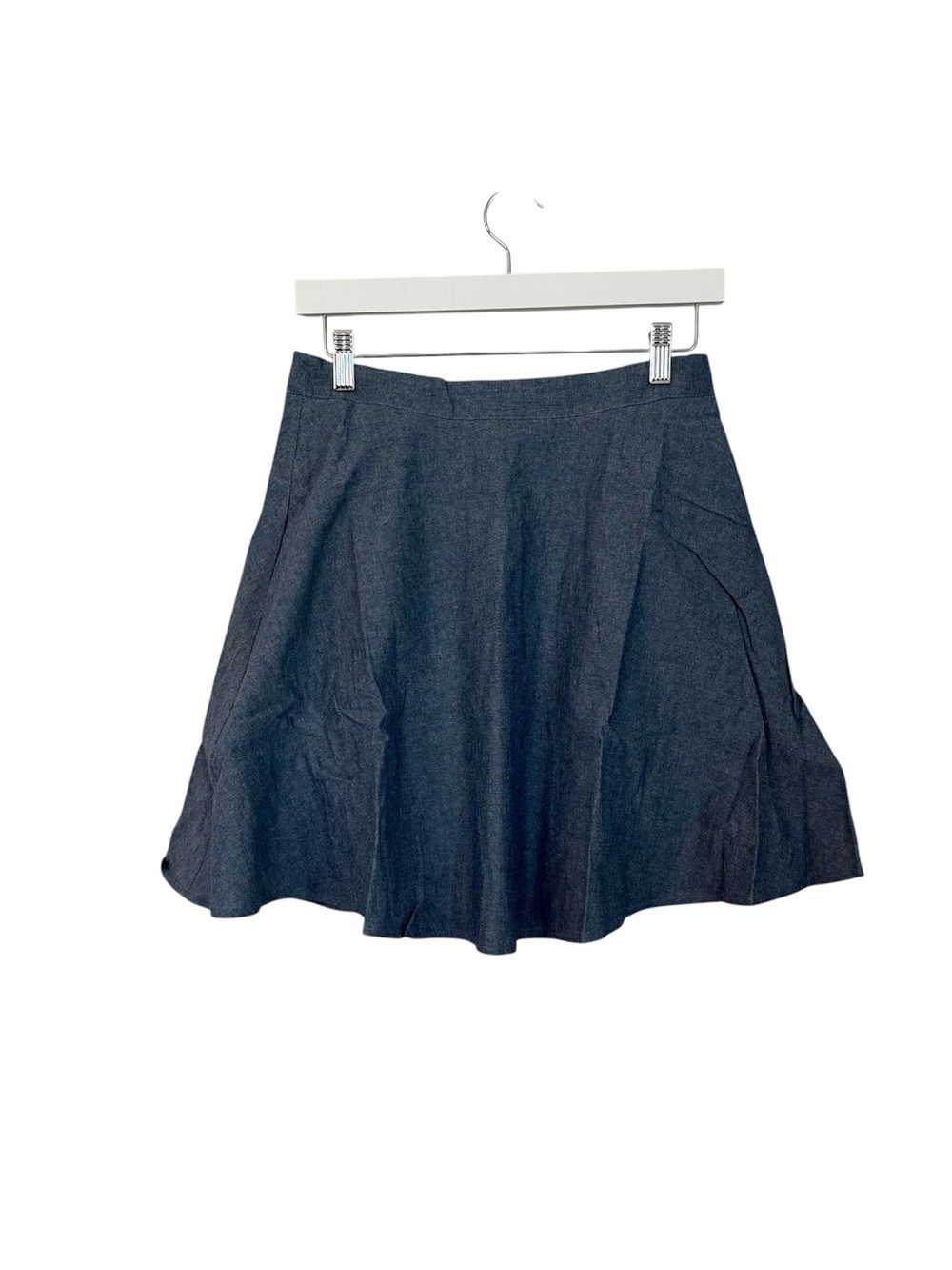 Tulip B Women’s Medium Wash Chambray Flared Skirt with Pockets Sz S NWT
